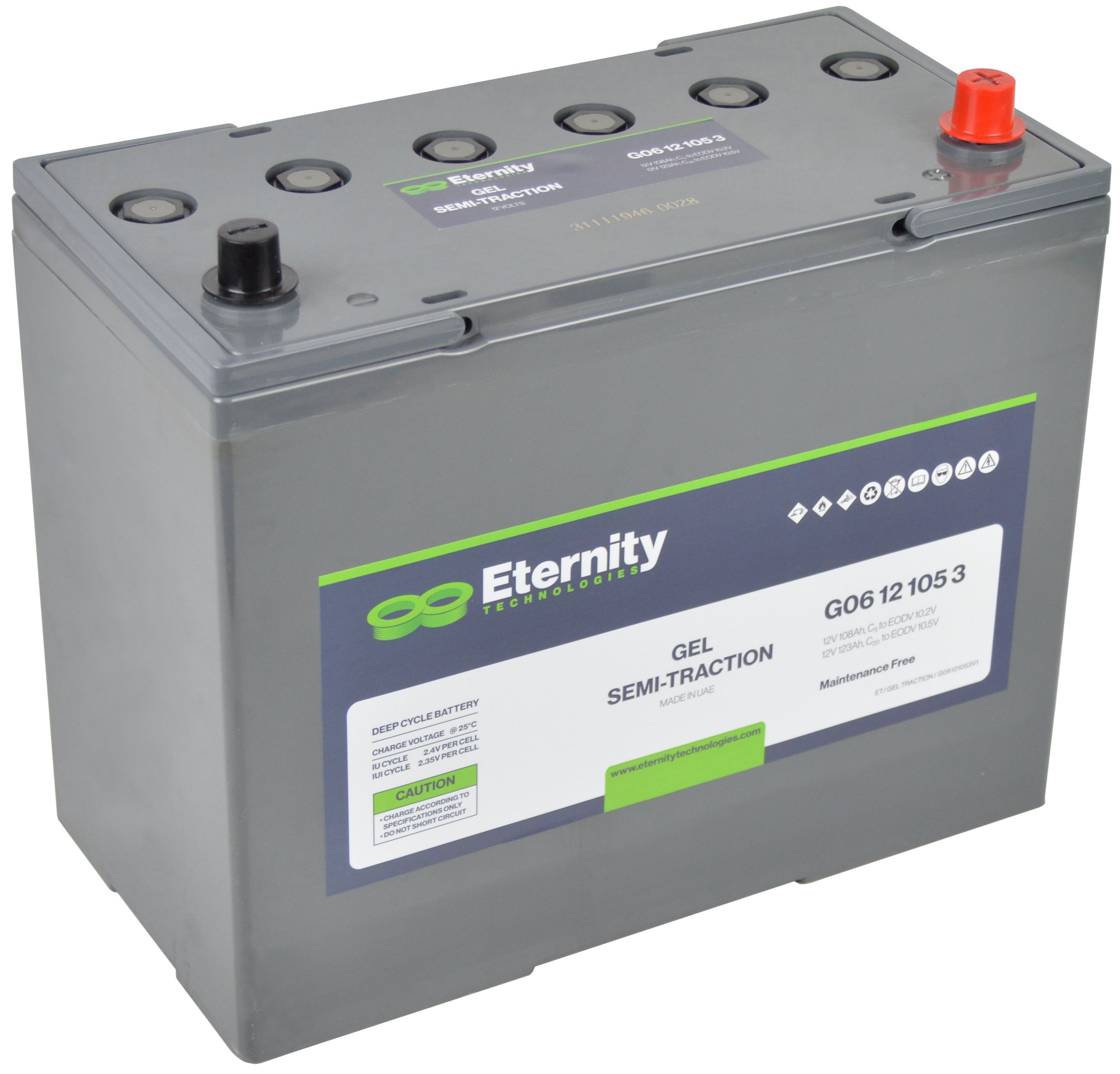 ETERNITY GELE BATTERI 12V 108AH 5/H