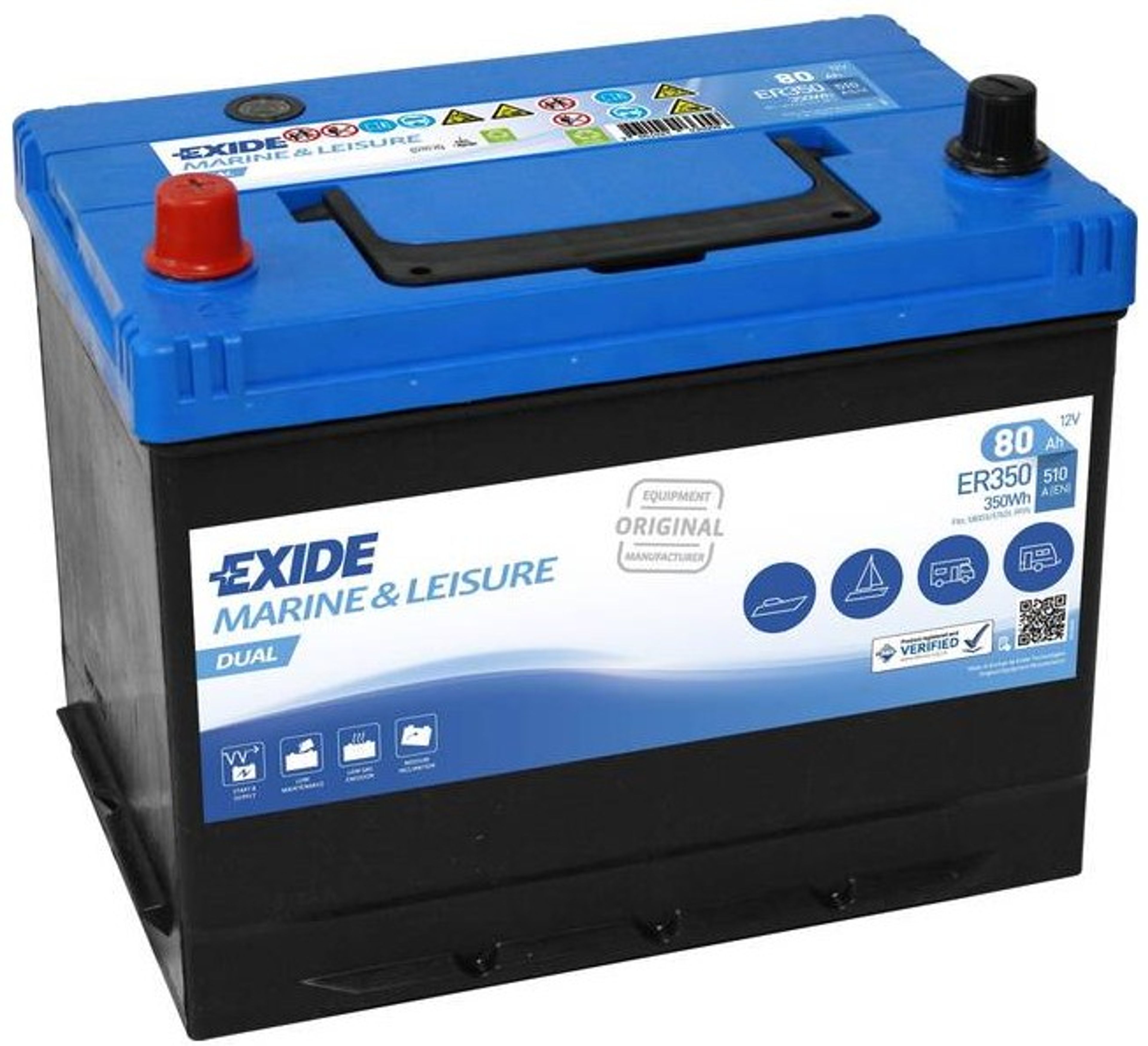 EXIDE BATTERI MARINE DUAL 12V 80AH