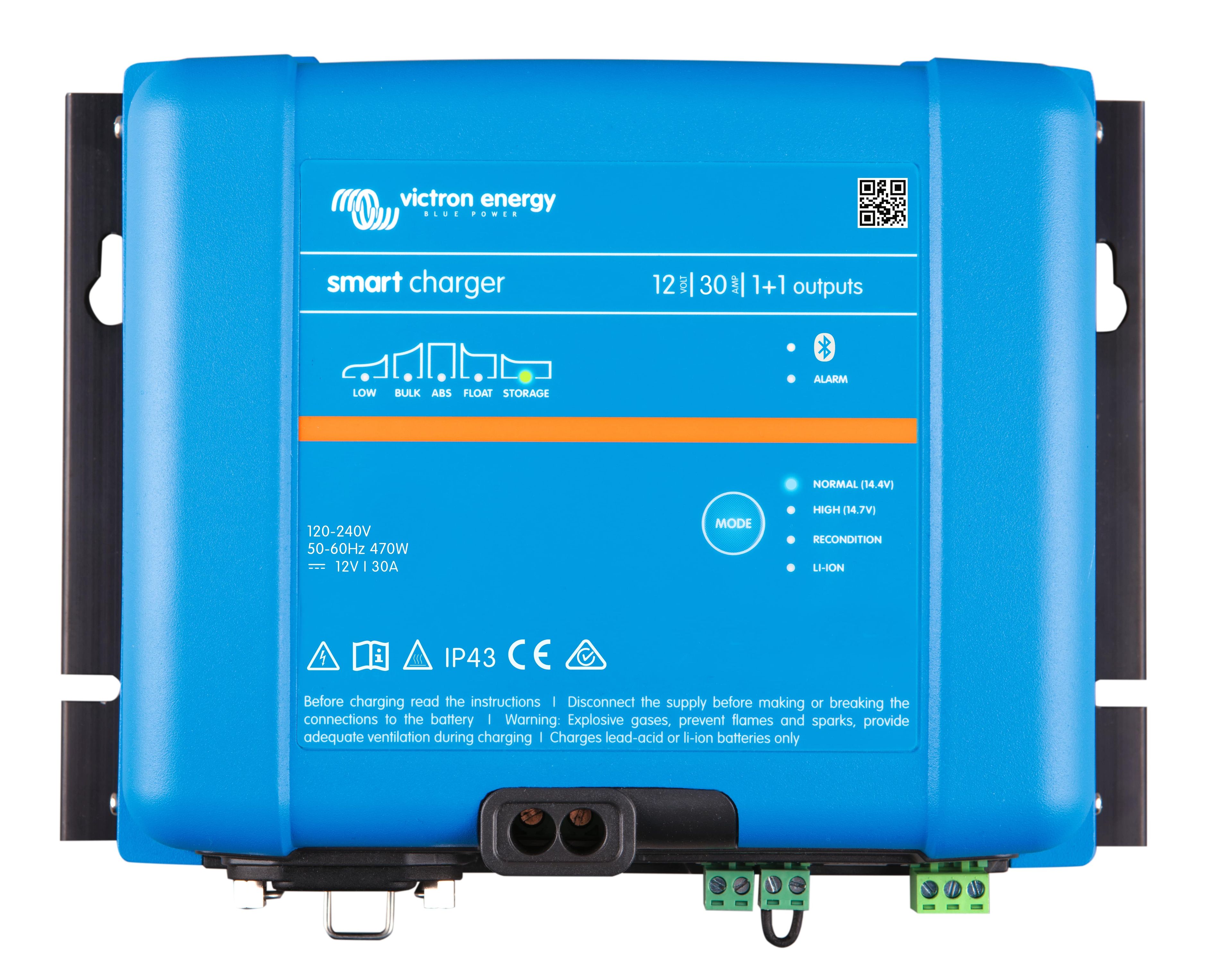 VICTRON SMART IP43 LADER 12V 30A (1+1) 120-240V
