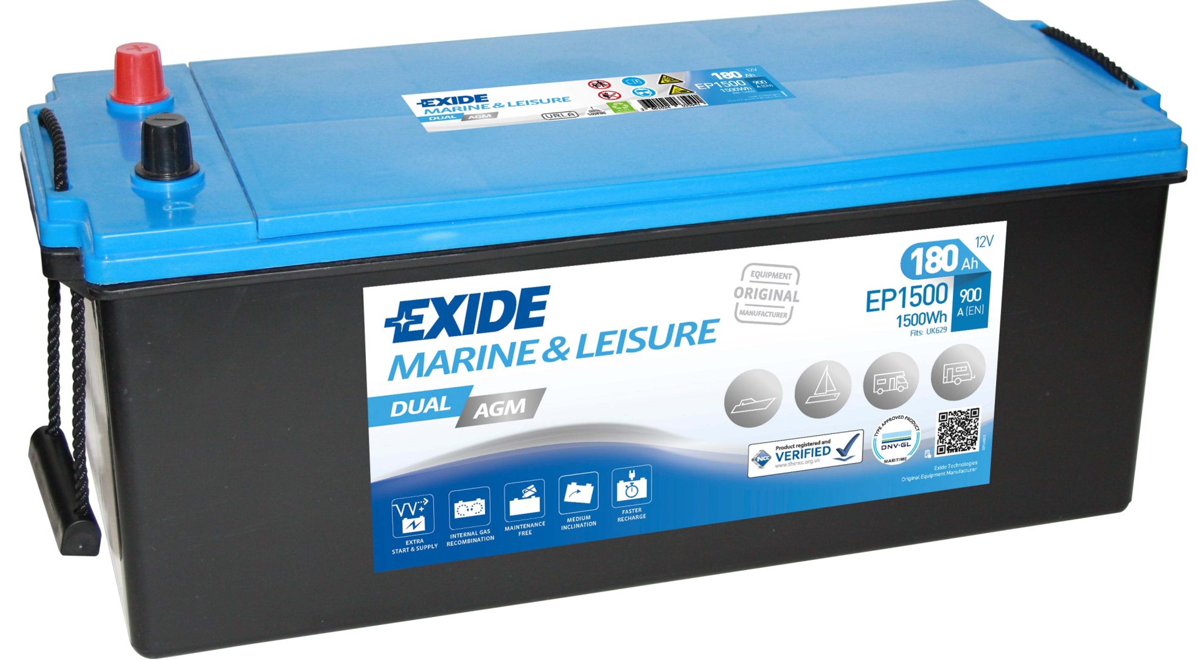EXIDE BATTERI DUAL AGM 12V 180AH