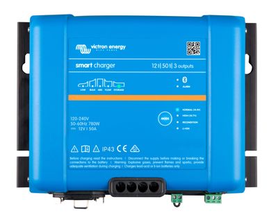 VICTRON SMART IP43 LADER 12V 50A (1+1) 120-240V