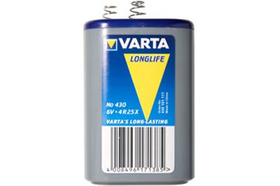 BATT.4R25 M/FJEDER 6 VOLT