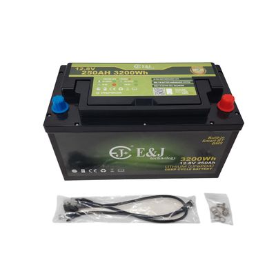 E&J LITHIUM 12V 250AH BT, HEAT & VE.CAN
