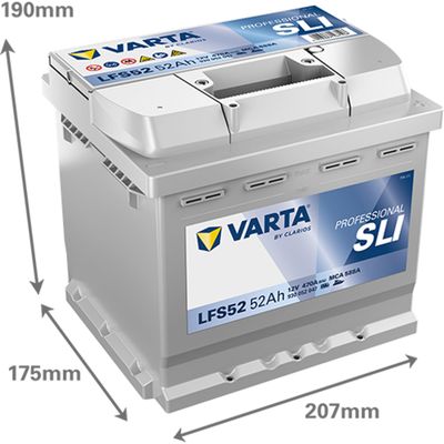 VARTA PROFESSIONAL 12V 52 AH